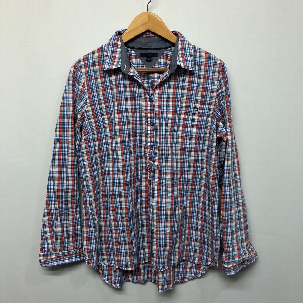 Tommy Hilfiger Women Long Sleeve Button Shirt Blouse Top Size Large M201 -23